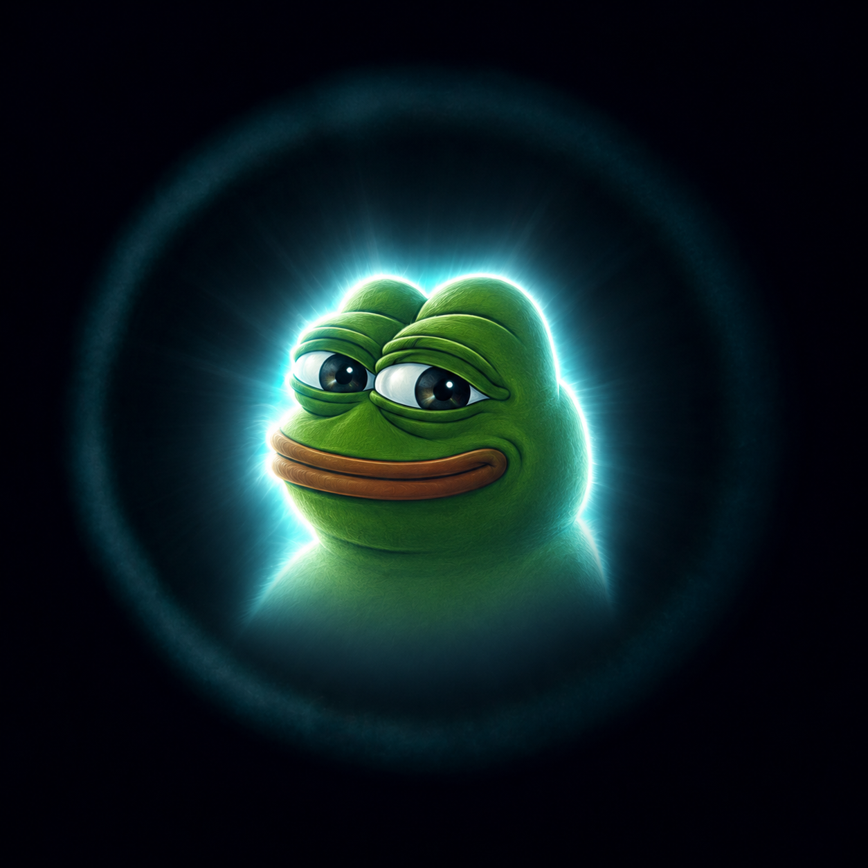 The Pepestar glowing green character